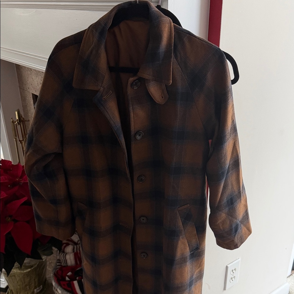 Plaid Brown and Navy women’s Coat